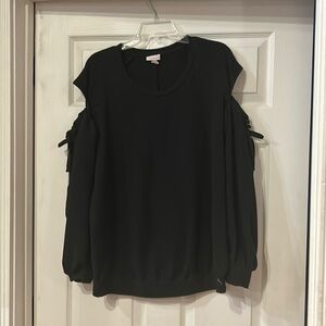 Isabel Maternity black sweatshirt with split sleeves
